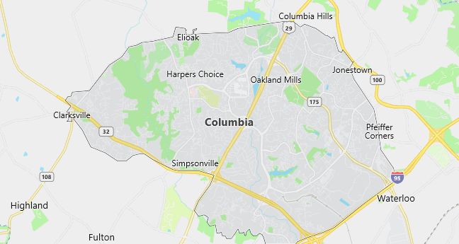 Map of Columbia, MD