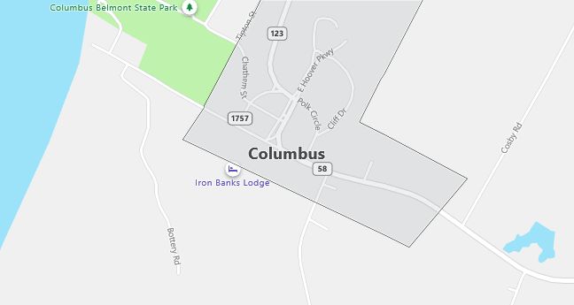 Map of Columbus, KY