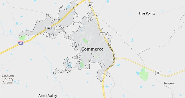 Map of Commerce, GA