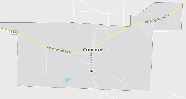 Map of Concord, AR