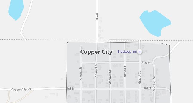 Map of Copper City, MI