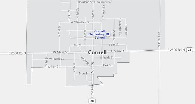 Map of Cornell, IL