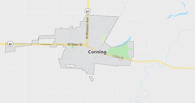 Map of Corning, AR