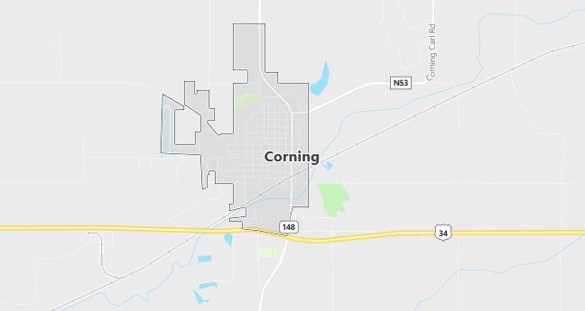 Map of Corning, IA