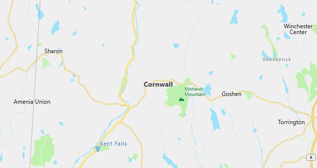 Map of Cornwall, CT