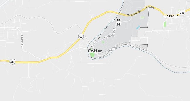 Map of Cotter, AR