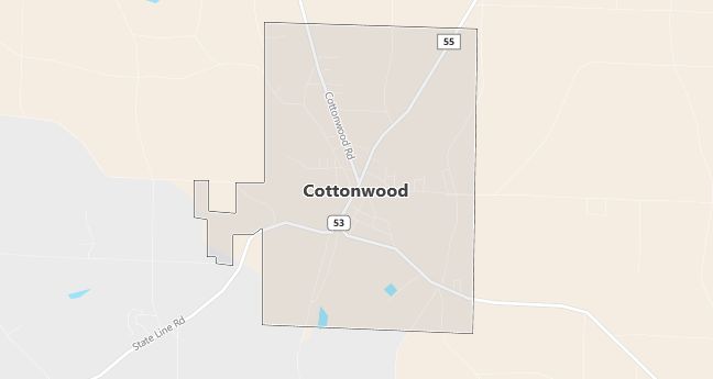 Map of Cottonwood, AL