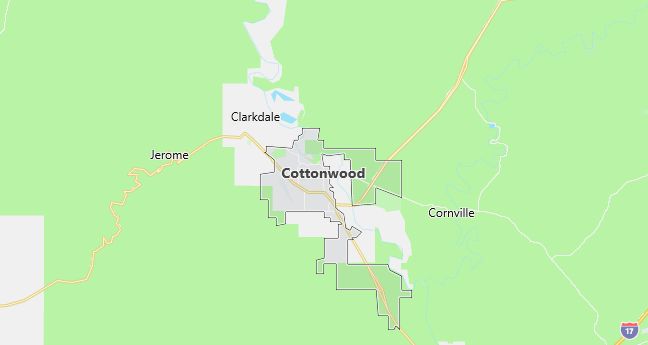 Map of Cottonwood, AZ