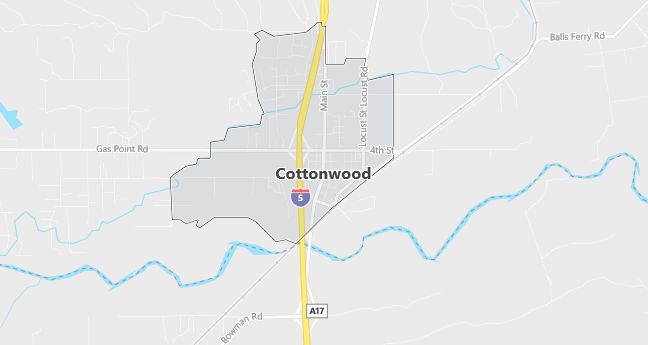 Map of Cottonwood, CA