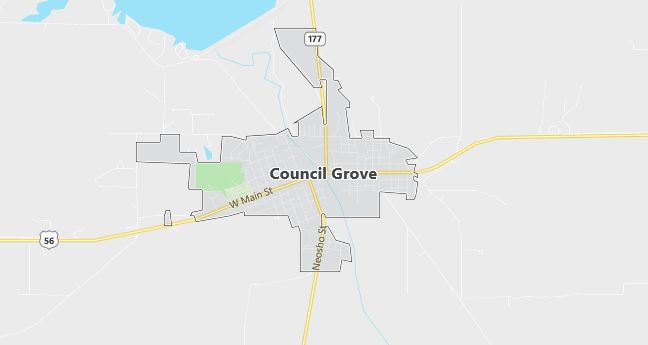 Map of Council Grove, KS