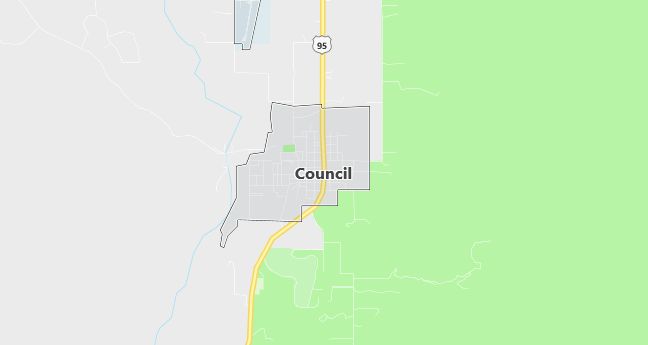 Map of Council, ID