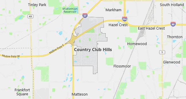 Map of Country Club Hills, IL