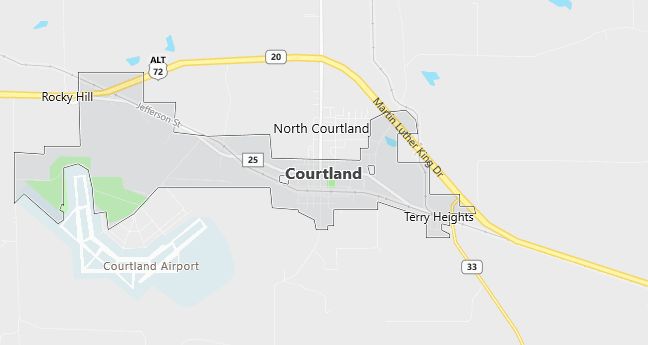 Map of Courtland, AL