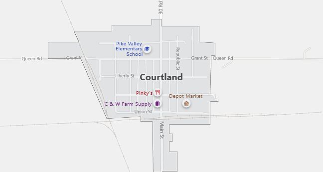 Map of Courtland, KS