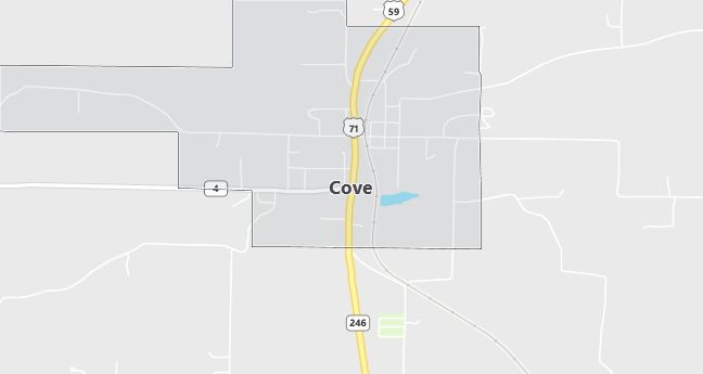 Map of Cove, AR