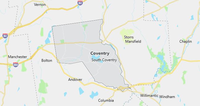 Map of Coventry, CT