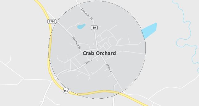 Map of Crab Orchard, KY