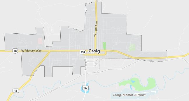 Map of Craig, CO