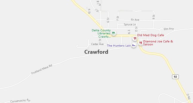 Map of Crawford, CO