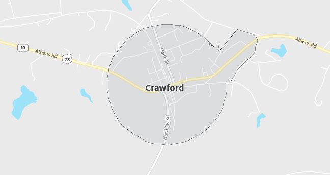 Map of Crawford, GA