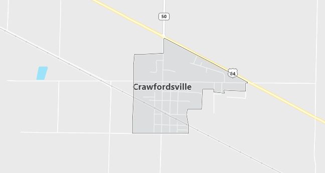 Map of Crawfordsville, AR