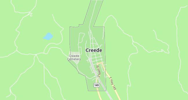 Map of Creede, CO