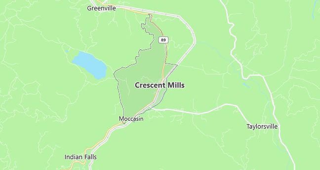 Map of Crescent Mills, CA