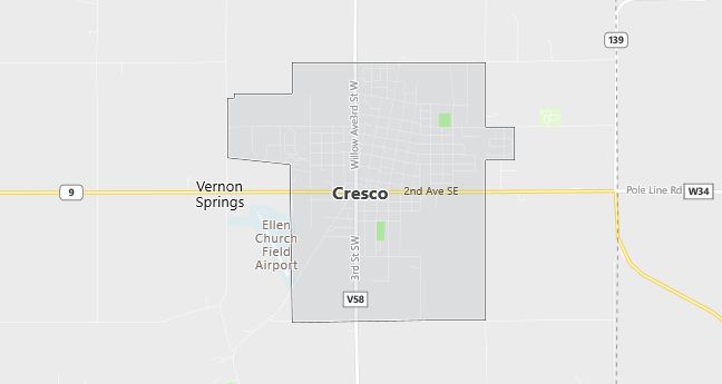 Map of Cresco, IA