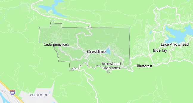 Map of Crestline, CA