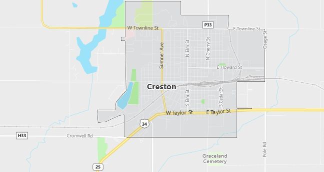 Map of Creston, IA