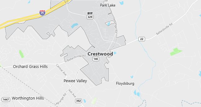 Map of Crestwood, KY