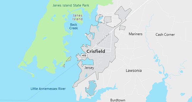 Map of Crisfield, MD