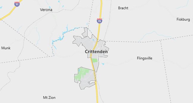 Map of Crittenden, KY