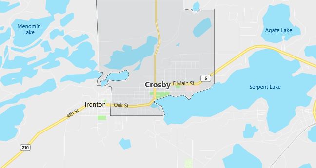 Map of Crosby, MN