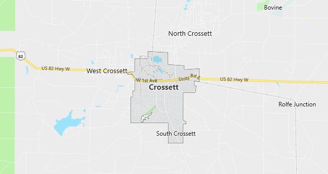 Map of Crossett, AR