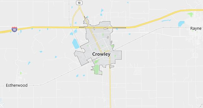 Map of Crowley, LA