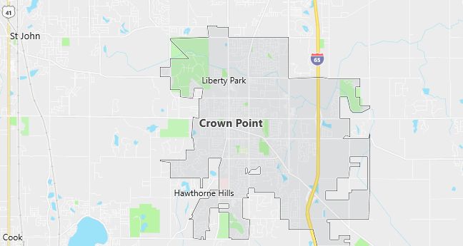 Map of Crown Point, IN