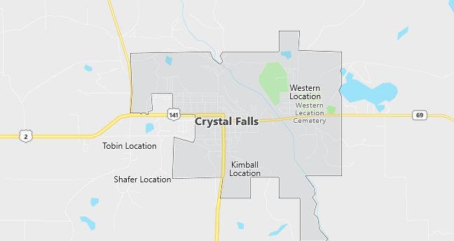 Map of Crystal Falls, MI