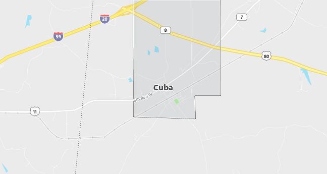 Map of Cuba, AL