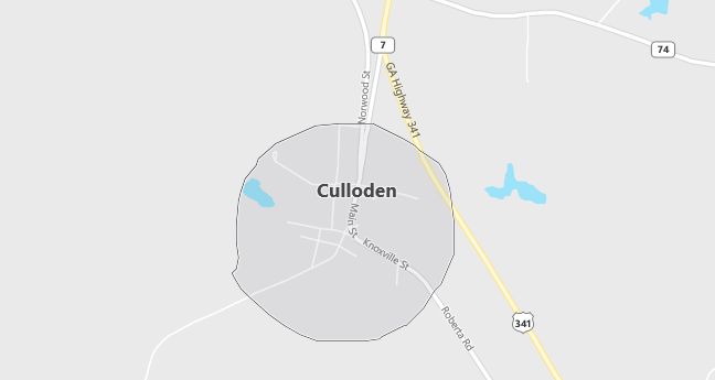 Map of Culloden, GA