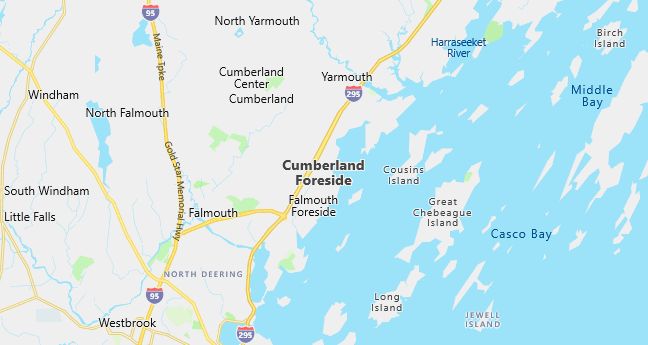 Map of Cumberland Foreside, ME