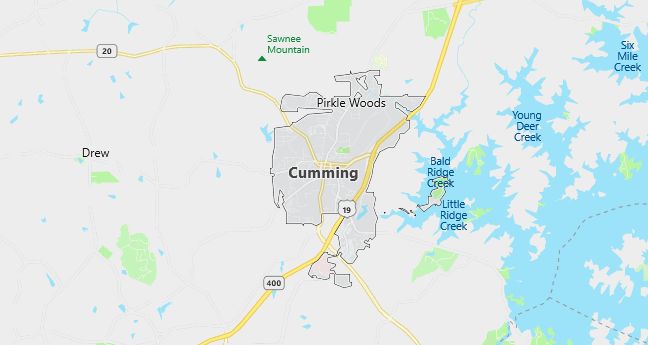 Map of Cumming, GA