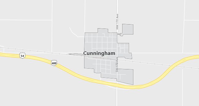 Map of Cunningham, KS