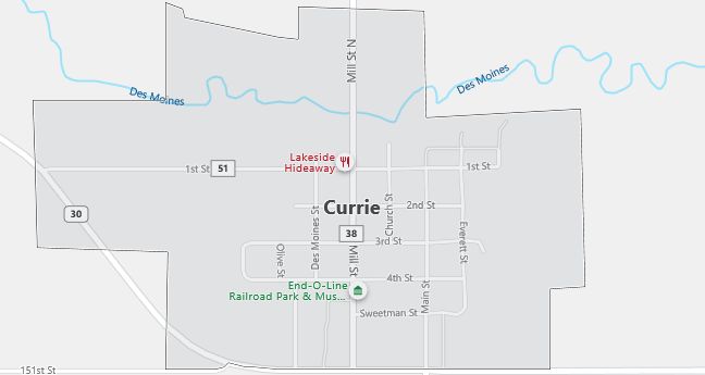 Map of Currie, MN