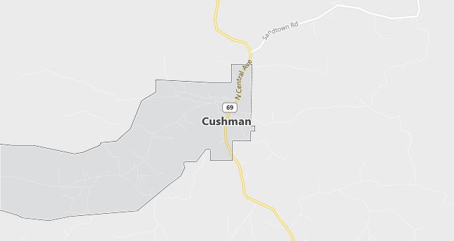 Map of Cushman, AR