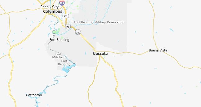 Map of Cusseta, GA