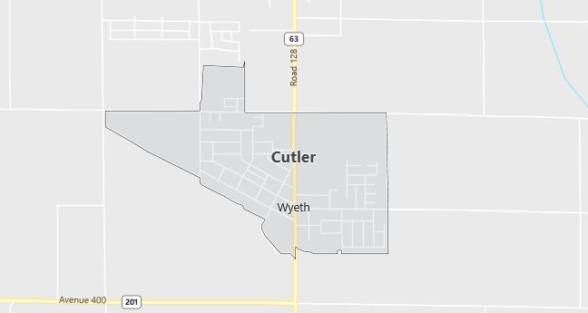 Map of Cutler, CA