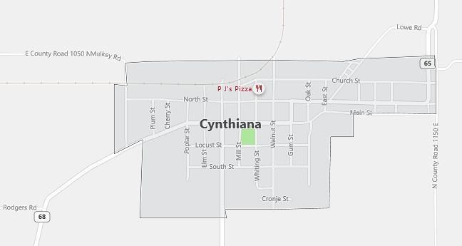 Map of Cynthiana, IN