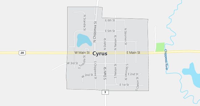 Map of Cyrus, MN