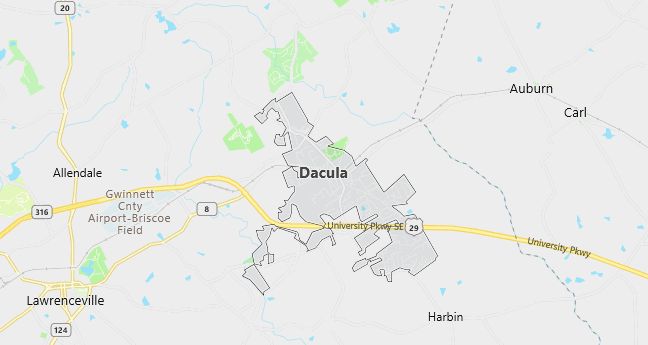 Map of Dacula, GA